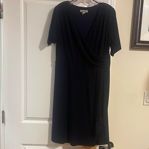 Dress Barn Blue Wrap Knee-Length Dress